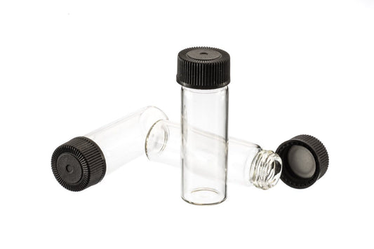 144 pc Display-4ml Glass Vials (1-3/4", Outer Diameter; 9/16")