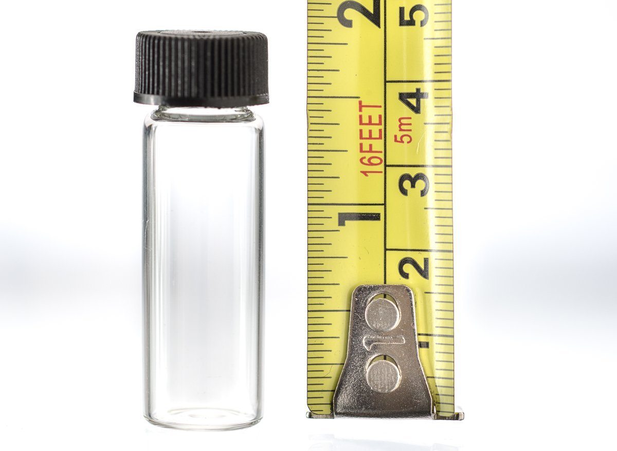 144 pc Display-4ml Glass Vials (1-3/4", Outer Diameter; 9/16")