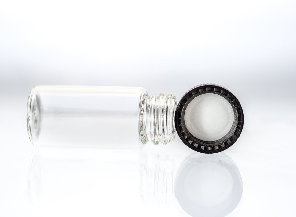144 Pc. Display - 4ml Glass Vials (1-3/8", Outer Diameter; 9/16")