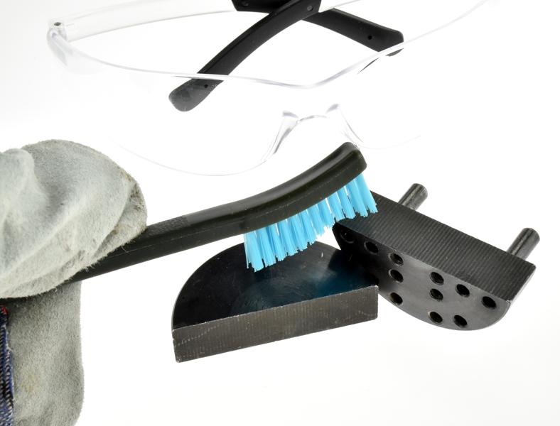 3pc , 7" Double Ended Cleaning Brush Set, Contains 1 Each Plastic, Nylon & Copper Brush